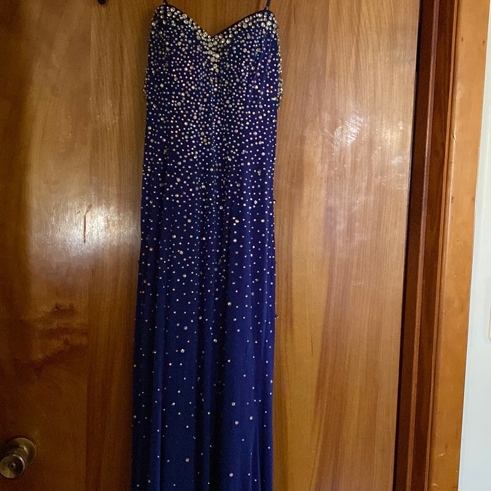 Royal blue bedazzled dress